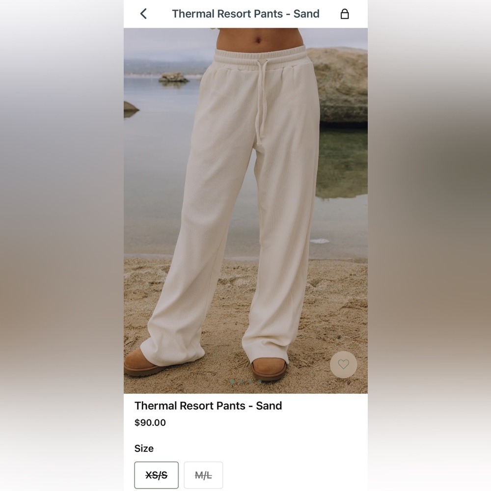 NWT DAILY DRILLS Thermal Resort Pants M/L SAND from SOLD OUT Heavy Weights Drop